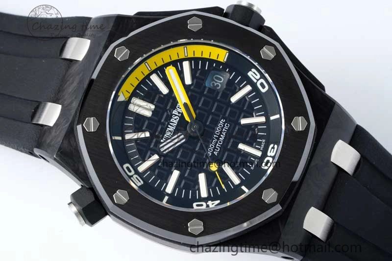 Royal Oak Offshore Diver Forged Carbon IPF Best Edition on Rubber Strap MIYOTA Bold 4731