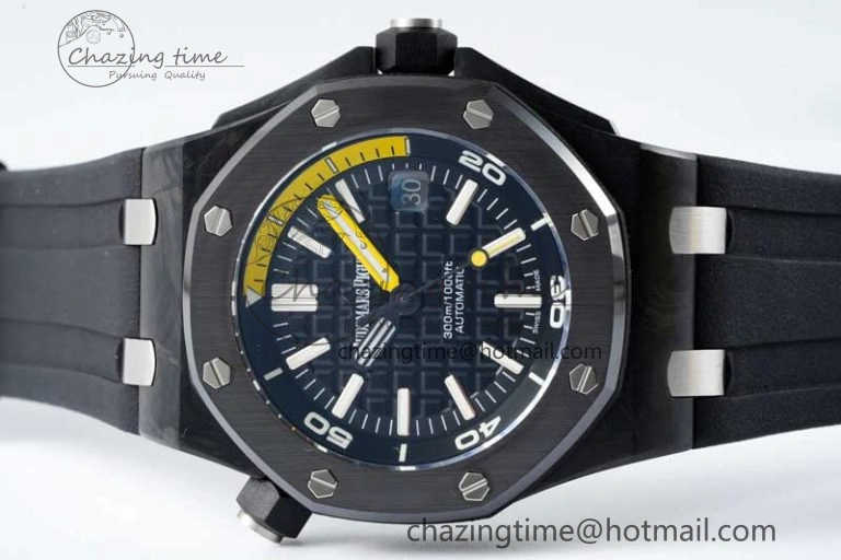 Royal Oak Offshore Diver Forged Carbon IPF Best Edition on Rubber Strap MIYOTA Bold 4731