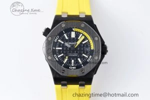 Royal Oak Offshore Diver Forged Carbon IPF Best Edition on Yellow Rubber Strap MIYOTA Trendy 4698
