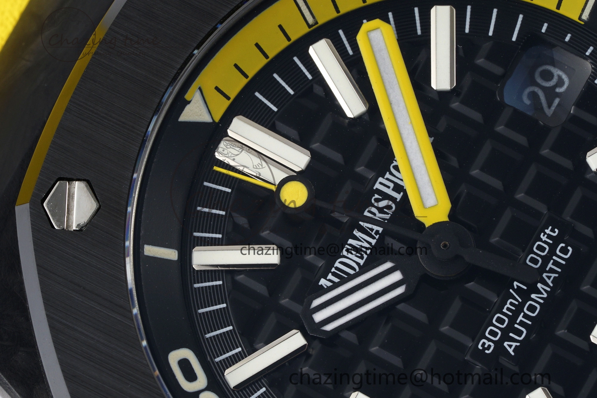 Royal Oak Offshore Diver Forged Carbon IPF Best Edition on Yellow Rubber Strap MIYOTA Trendy 4698