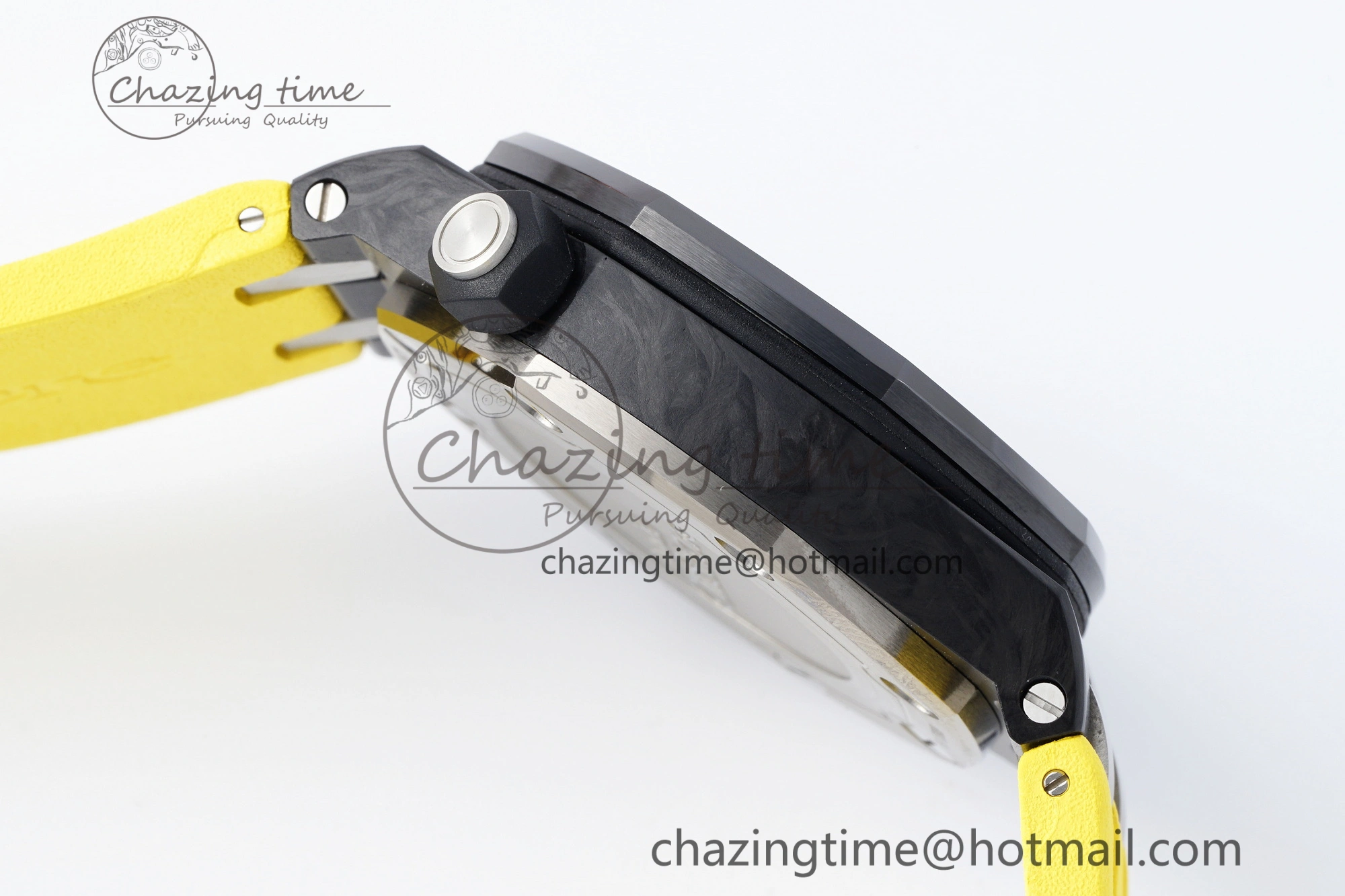 Royal Oak Offshore Diver Forged Carbon IPF Best Edition on Yellow Rubber Strap MIYOTA Trendy 4698