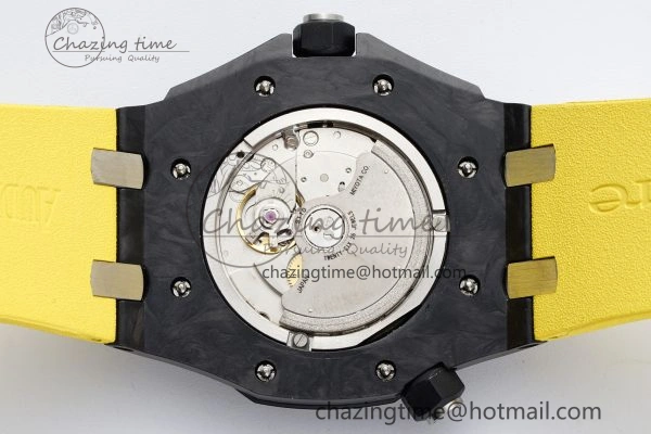 Royal Oak Offshore Diver Forged Carbon IPF Best Edition on Yellow Rubber Strap MIYOTA Trendy 4698