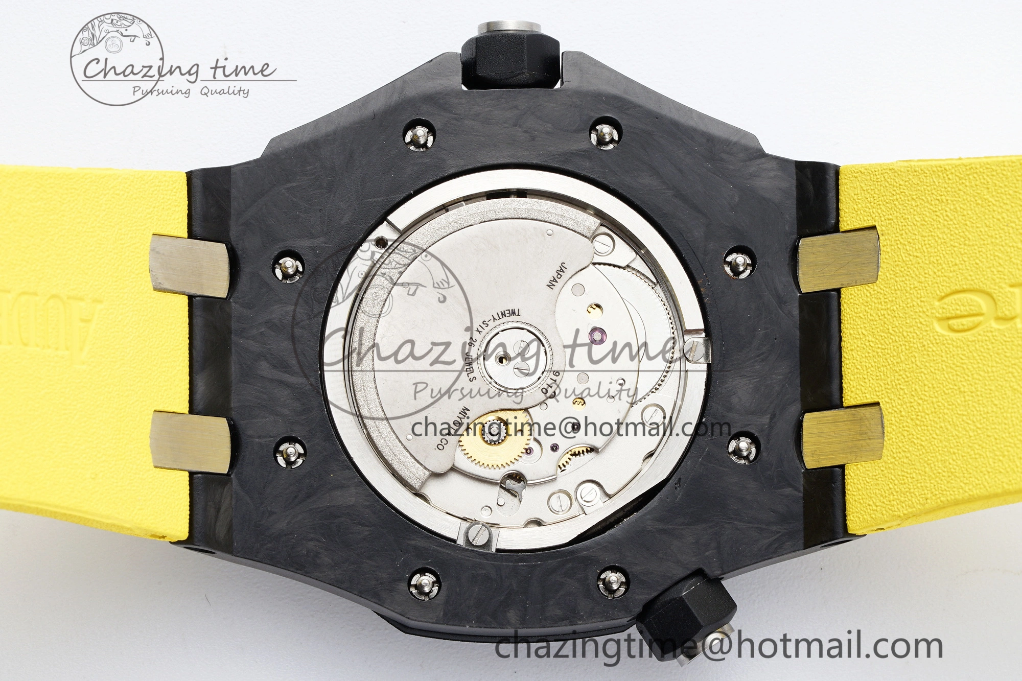 Royal Oak Offshore Diver Forged Carbon IPF Best Edition on Yellow Rubber Strap MIYOTA Trendy 4698