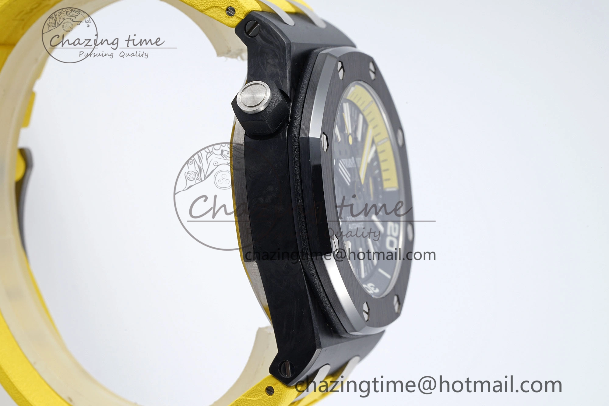 Royal Oak Offshore Diver Forged Carbon IPF Best Edition on Yellow Rubber Strap MIYOTA Trendy 4698