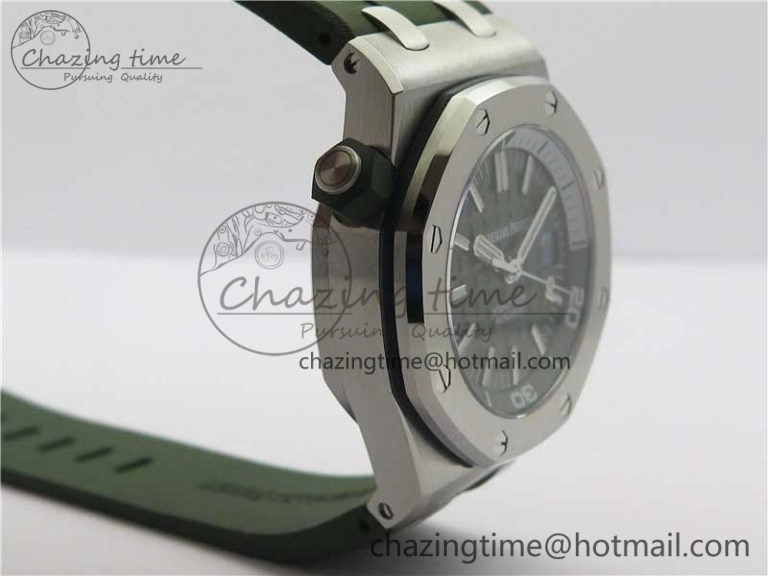 Royal Oak Offshore Diver Green 15710 JF 1:1 Best Edition on Green Rubber Strap A Lightweight 4868
