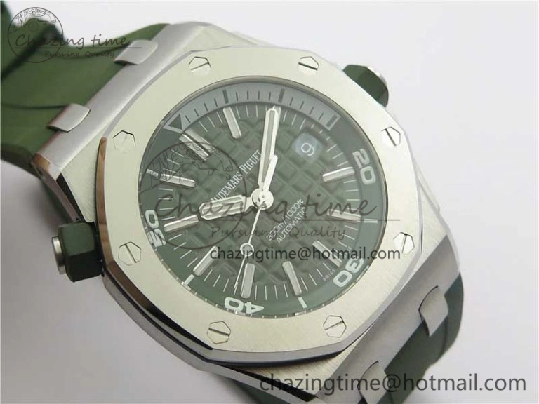 Royal Oak Offshore Diver Green 15710 JF 1:1 Best Edition on Green Rubber Strap A Lightweight 4868