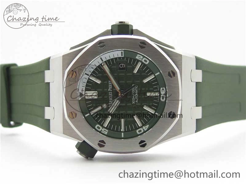Royal Oak Offshore Diver Green 15710 JF 1:1 Best Edition on Green Rubber Strap A Lightweight 4868