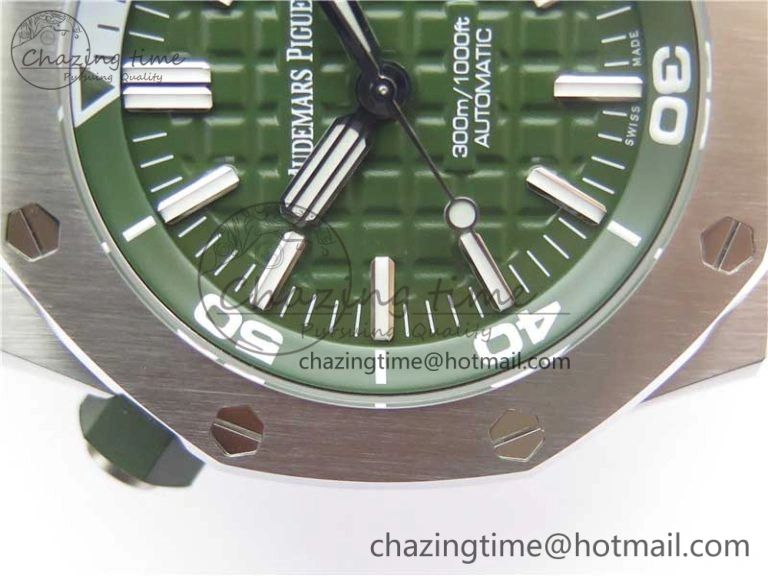 Royal Oak Offshore Diver Green 15710 JF 1:1 Best Edition on Green Rubber Strap A Lightweight 4868