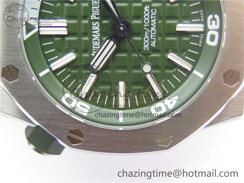 Royal Oak Offshore Diver Green 15710 JF 1:1 Best Edition on Green Rubber Strap A Lightweight 4868