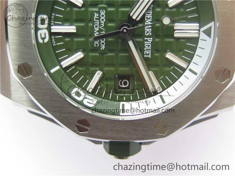 Royal Oak Offshore Diver Green 15710 JF 1:1 Best Edition on Green Rubber Strap A Lightweight 4868
