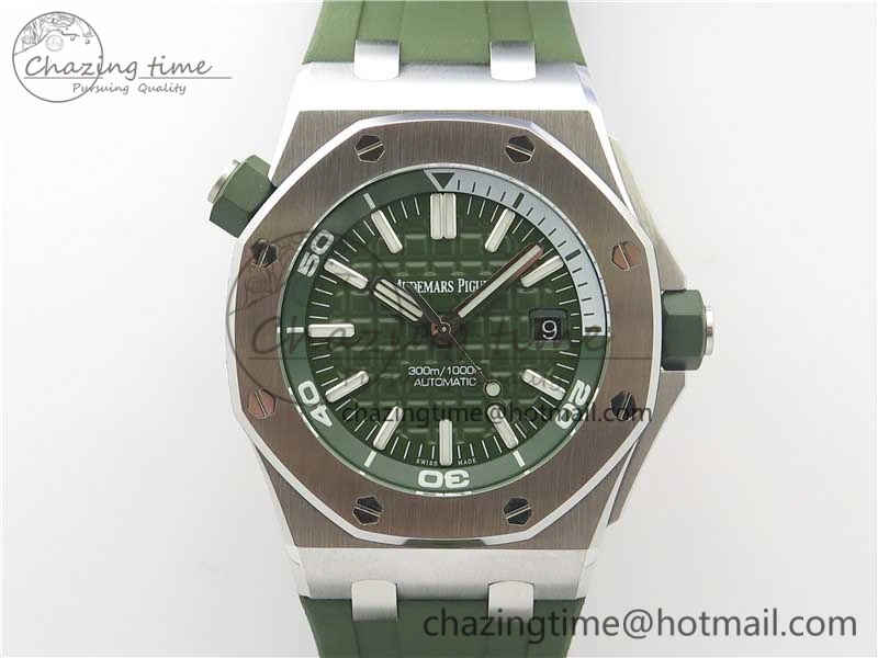 Royal Oak Offshore Diver Green 15710 JF 1:1 Best Edition on Green Rubber Strap A Lightweight 4868