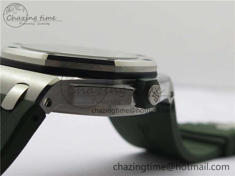 Royal Oak Offshore Diver Green 15710 JF 1:1 Best Edition on Green Rubber Strap A GoAnywhere 4821