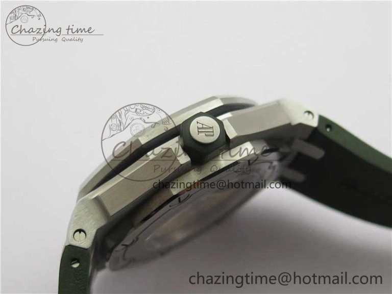 Royal Oak Offshore Diver Green 15710 JF 1:1 Best Edition on Green Rubber Strap A GoAnywhere 4821