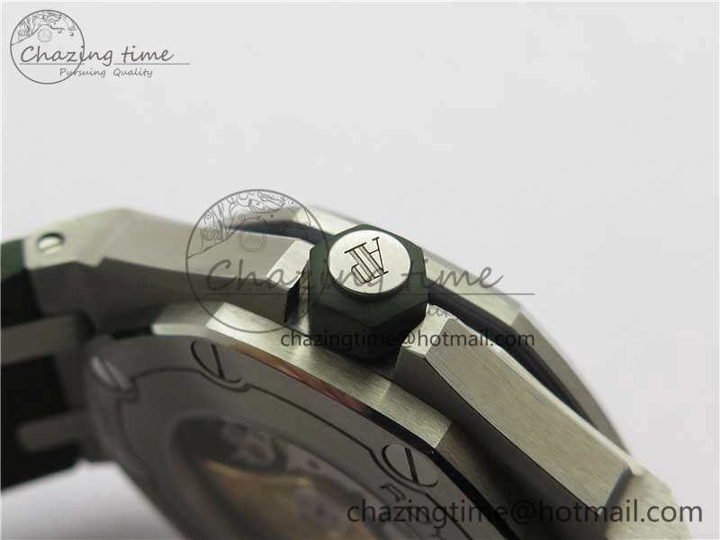 Royal Oak Offshore Diver Green 15710 JF 1:1 Best Edition on Green Rubber Strap A GoAnywhere 4821