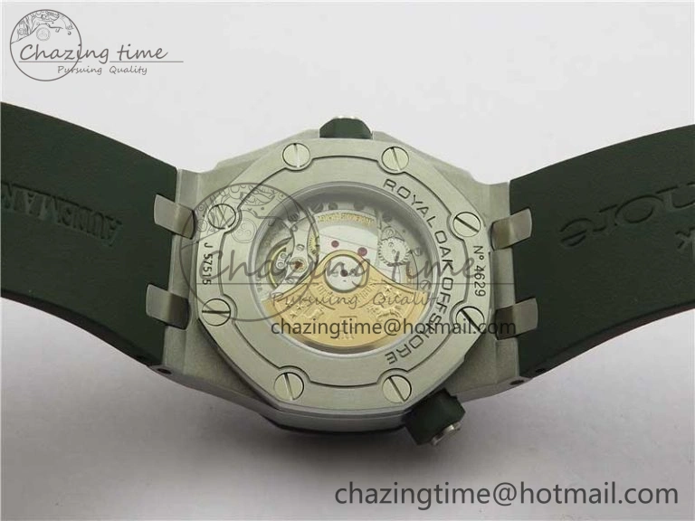 Royal Oak Offshore Diver Green 15710 JF 1:1 Best Edition on Green Rubber Strap A GoAnywhere 4821