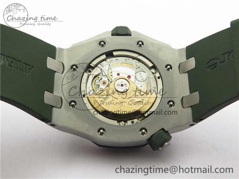 Royal Oak Offshore Diver Green 15710 JF 1:1 Best Edition on Green Rubber Strap A GoAnywhere 4821