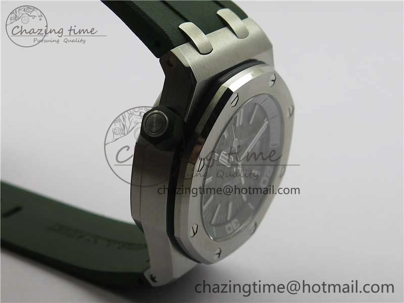 Royal Oak Offshore Diver Green 15710 JF 1:1 Best Edition on Green Rubber Strap A GoAnywhere 4821