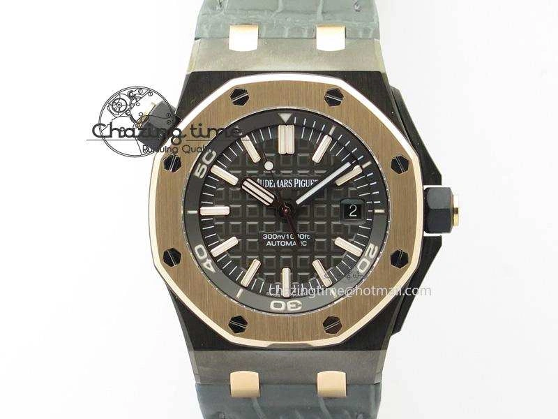Royal Oak Offshore Diver QEII CUP 2014 JF Best Edition On Leather Strap A3120 V2 ( Free XS Rubber ) Minimalist 5079