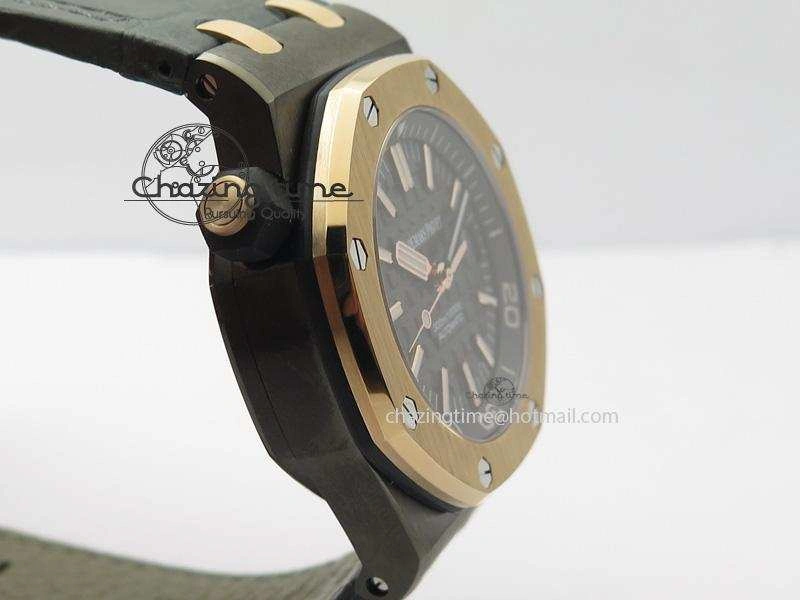 Royal Oak Offshore Diver QEII CUP 2014 JF Best Edition On Leather Strap A3120 V2 ( Free XS Rubber ) Minimalist 5079