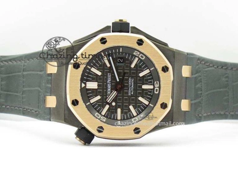 Royal Oak Offshore Diver QEII CUP 2014 JF Best Edition On Leather Strap A3120 V2 ( Free XS Rubber ) Minimalist 5079
