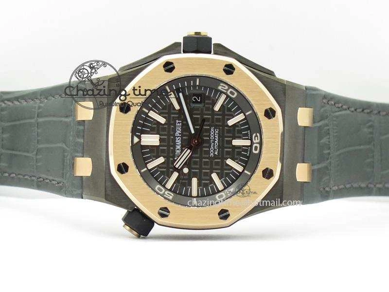 Royal Oak Offshore Diver QEII CUP 2014 JF Best Edition On Leather Strap A3120 V2 ( Free XS Rubber ) Minimalist 5079