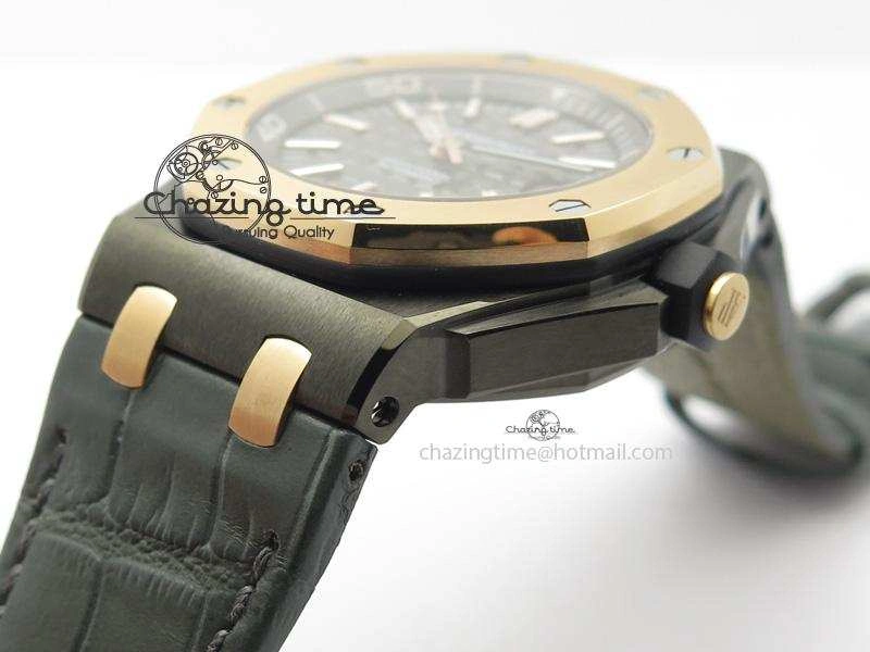 Royal Oak Offshore Diver QEII CUP 2014 JF Best Edition On Leather Strap A3120 V2 ( Free XS Rubber ) Minimalist 5079