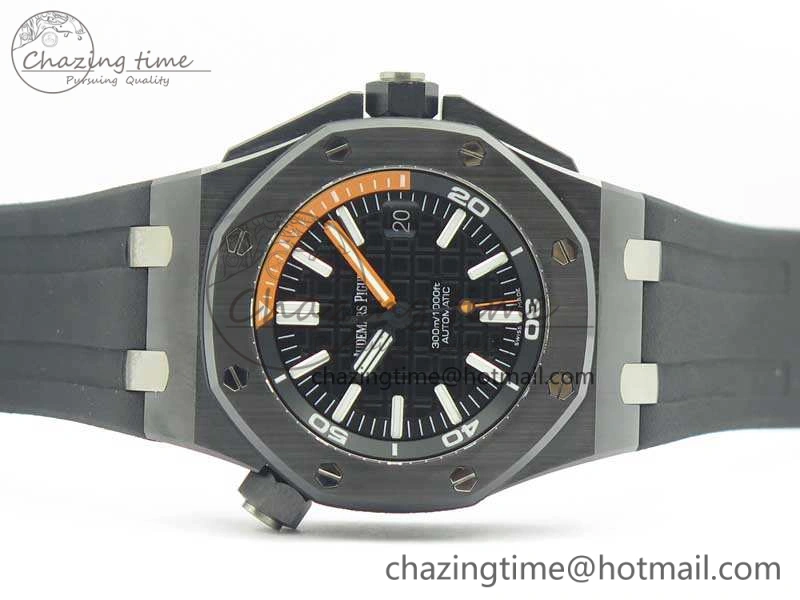 Vibrant Royal Oak Offshore Diver Real Black Ceramic XF 1:1 Best Edition On Rubber Strap A3120 V 4958