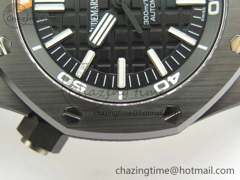 Vibrant Royal Oak Offshore Diver Real Black Ceramic XF 1:1 Best Edition On Rubber Strap A3120 V 4958