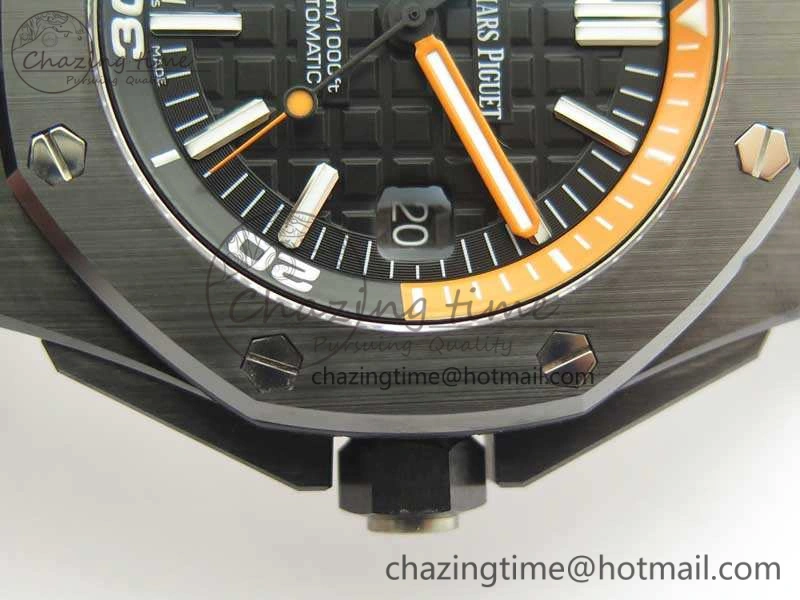 Vibrant Royal Oak Offshore Diver Real Black Ceramic XF 1:1 Best Edition On Rubber Strap A3120 V 4958