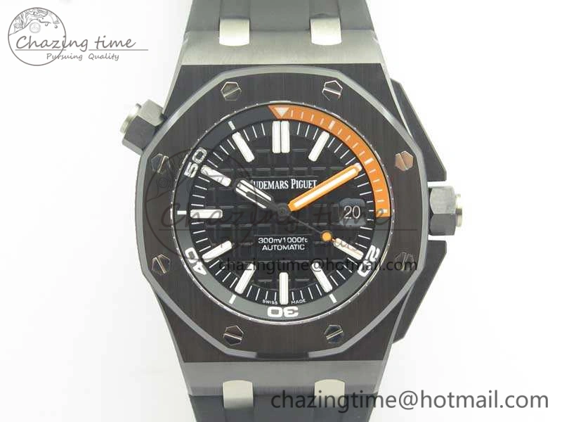 Vibrant Royal Oak Offshore Diver Real Black Ceramic XF 1:1 Best Edition On Rubber Strap A3120 V 4958
