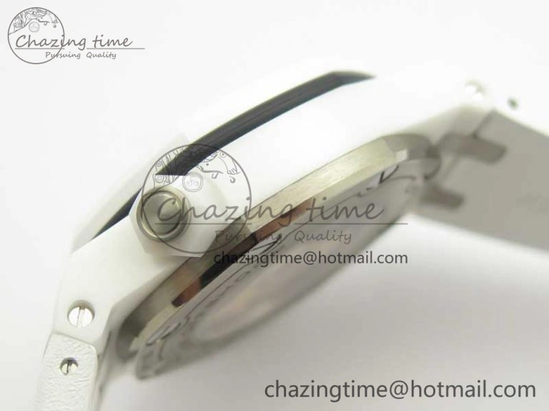Modern Royal Oak Offshore Diver Solid White Ceramic JF 1:1 Best Edition On White Rubber Strap A3120 V 4941
