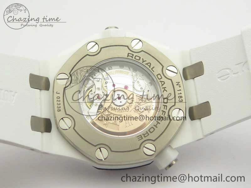 Modern Royal Oak Offshore Diver Solid White Ceramic JF 1:1 Best Edition On White Rubber Strap A3120 V 4941