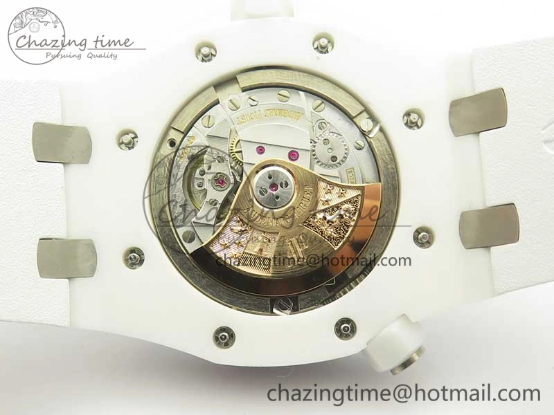Modern Royal Oak Offshore Diver Solid White Ceramic JF 1:1 Best Edition On White Rubber Strap A3120 V 4941