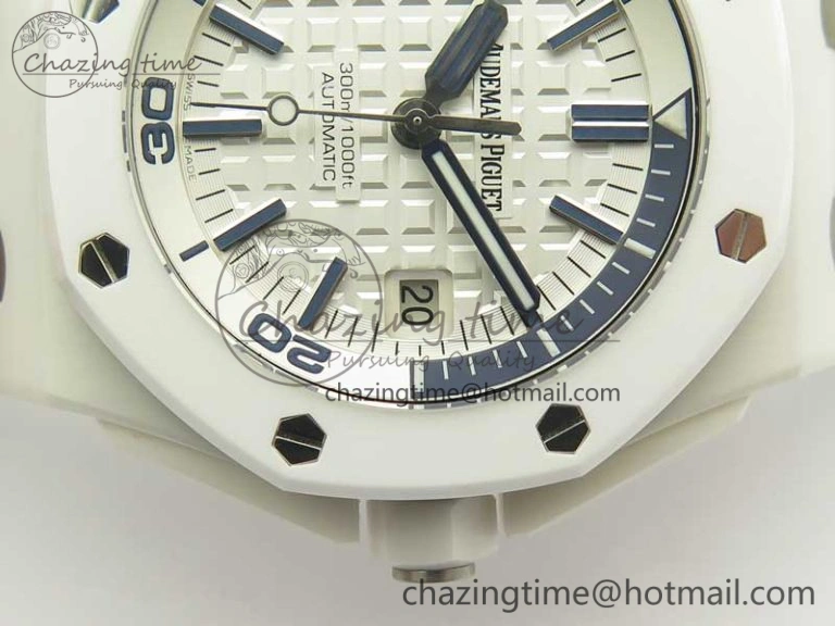 Modern Royal Oak Offshore Diver Solid White Ceramic JF 1:1 Best Edition On White Rubber Strap A3120 V 4941
