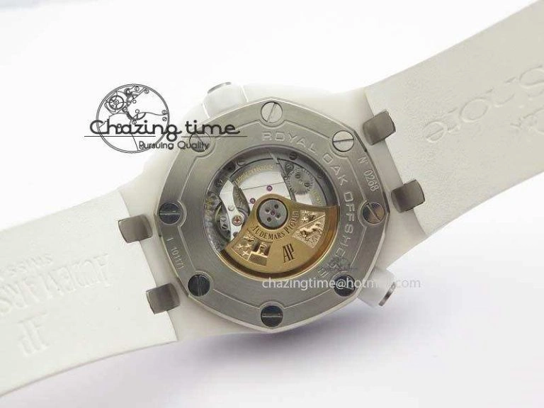 UrbanChic Royal Oak Offshore Diver White Ceramic BP-Maker On White Rubber Strap A 5042