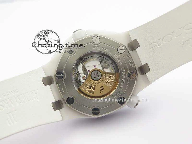 UrbanChic Royal Oak Offshore Diver White Ceramic BP-Maker On White Rubber Strap A 5042