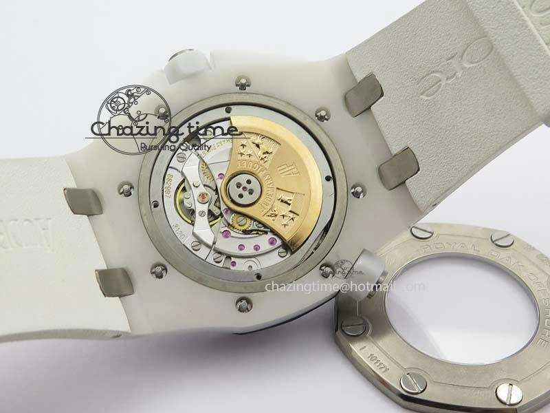 UrbanChic Royal Oak Offshore Diver White Ceramic BP-Maker On White Rubber Strap A 5042