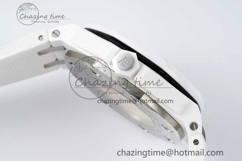 ZeroBulk Royal Oak Offshore Diver White Ceramic IPF Best Edition on Rubber Strap A 4732