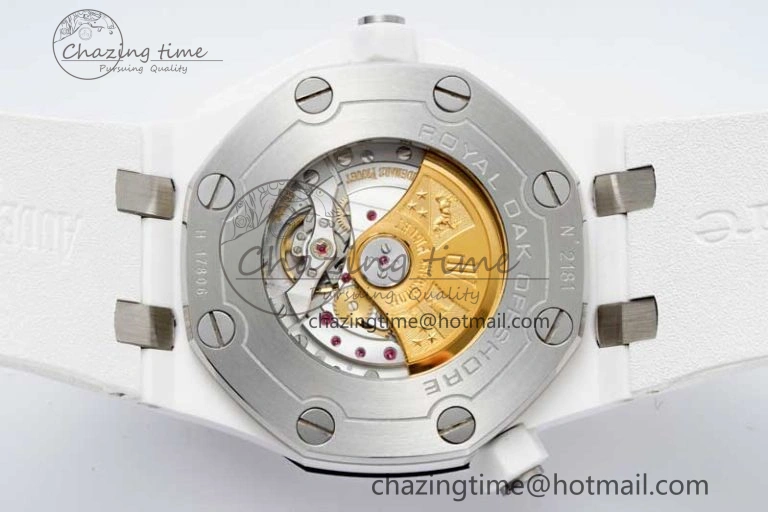 ZeroBulk Royal Oak Offshore Diver White Ceramic IPF Best Edition on Rubber Strap A 4732