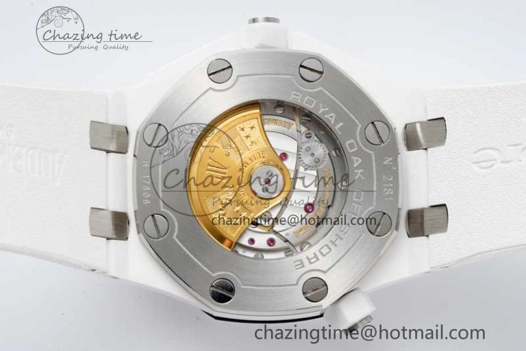 ZeroBulk Royal Oak Offshore Diver White Ceramic IPF Best Edition on Rubber Strap A 4732