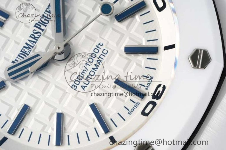 ZeroBulk Royal Oak Offshore Diver White Ceramic IPF Best Edition on Rubber Strap A 4732