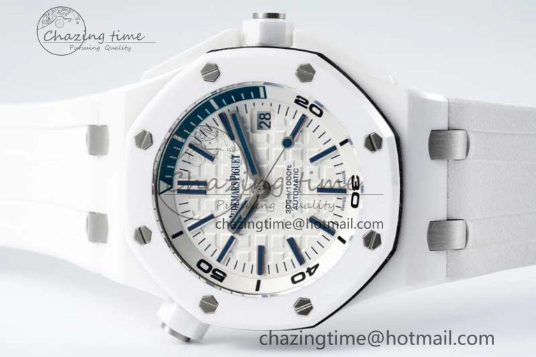 ZeroBulk Royal Oak Offshore Diver White Ceramic IPF Best Edition on Rubber Strap A 4732