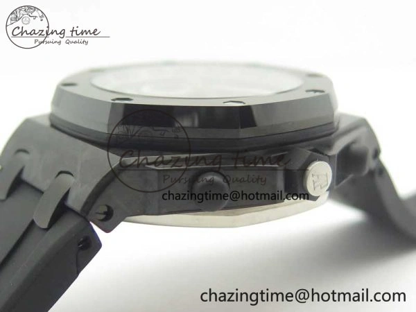 Royal Oak Offshore “GINZA 7” Forged Carbon JF Best Edition on Rubber Strap A3126 V2 w  Cyclops Bold 4929