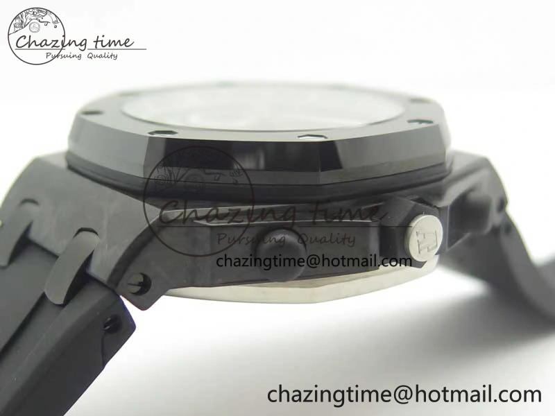 Royal Oak Offshore “GINZA 7” Forged Carbon JF Best Edition on Rubber Strap A3126 V2 w  Cyclops Bold 4929