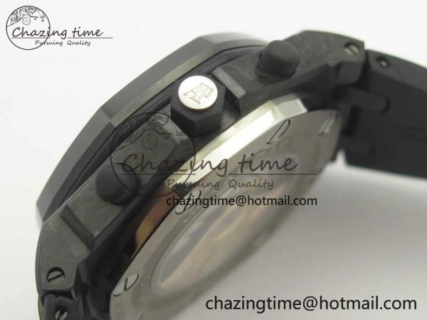 Royal Oak Offshore “GINZA 7” Forged Carbon JF Best Edition on Rubber Strap A3126 V2 w  Cyclops Bold 4929