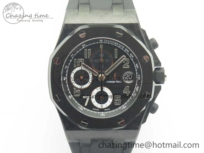Royal Oak Offshore “GINZA 7” Forged Carbon JF Best Edition on Rubber Strap A3126 V2 w  Cyclops Bold 4929