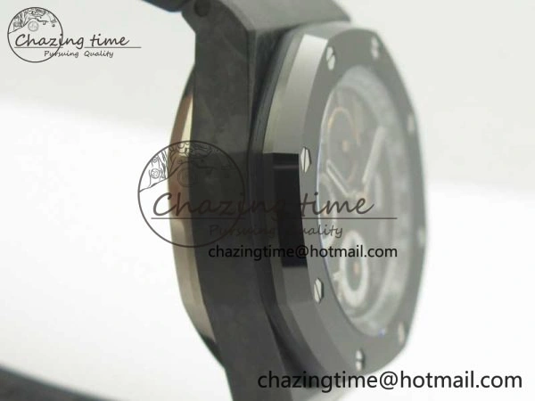 Royal Oak Offshore “GINZA 7” Forged Carbon JF Best Edition on Rubber Strap A3126 V2 w  Cyclops Bold 4929