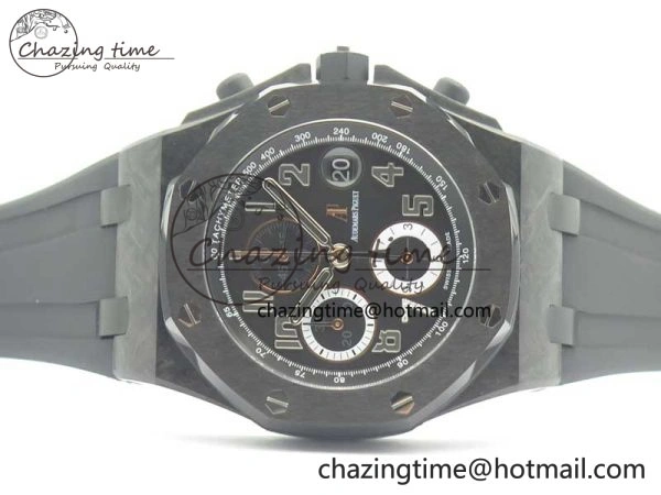 Royal Oak Offshore “GINZA 7” Forged Carbon JF Best Edition on Rubber Strap A3126 V2 w  Cyclops Bold 4929