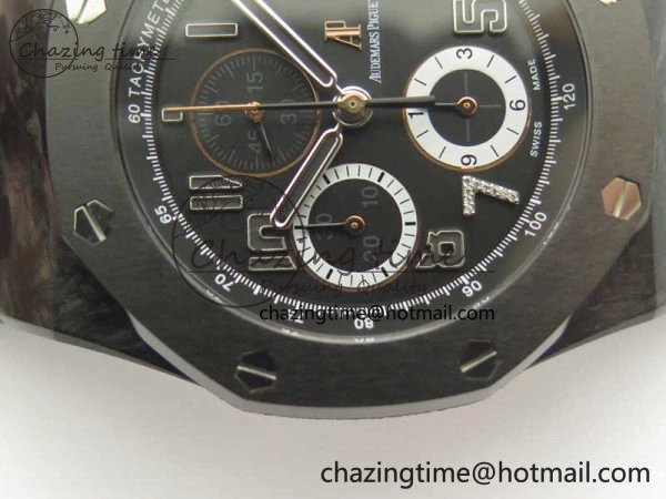 Royal Oak Offshore “GINZA 7” Forged Carbon JF Best Edition on Rubber Strap A3126 V2 w  Cyclops Bold 4929