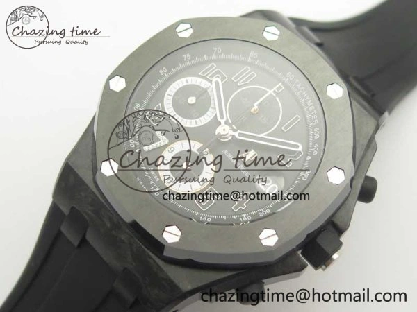 Royal Oak Offshore “GINZA 7” Forged Carbon JF Best Edition on Rubber Strap A3126 V2 w  Cyclops Bold 4929